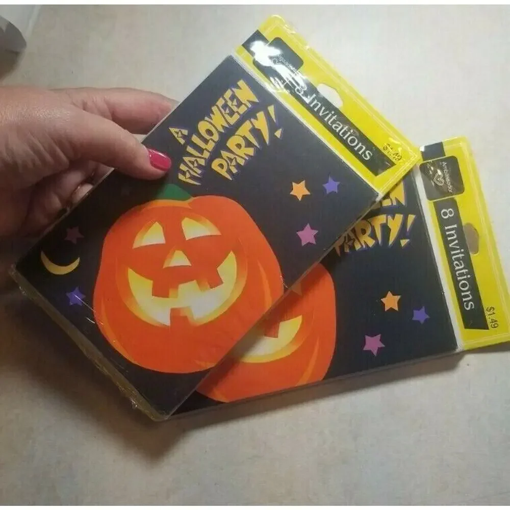Halloween 16 Party Invitations Ambassador Hallmark Cards Jack O Lantern Pumpkin
